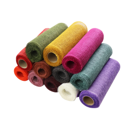 Gekleurde jute tafelloper 30 cm x 5 meter